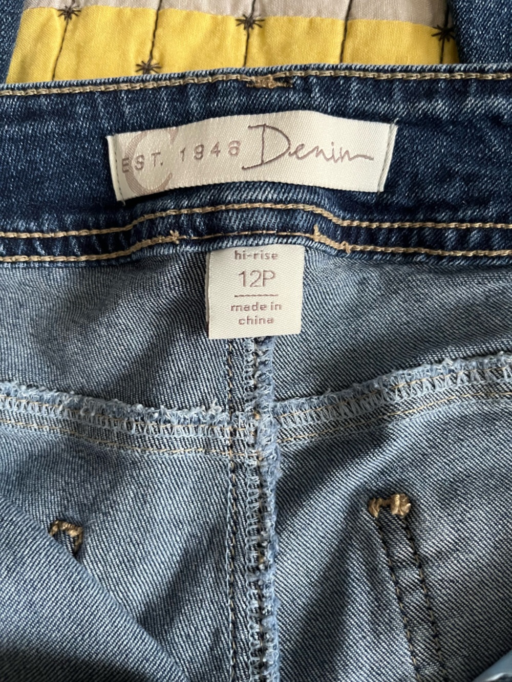 Pearl & Rhinestone Embellished Dark Blue Flare Jeans - Picture 7 of 8
